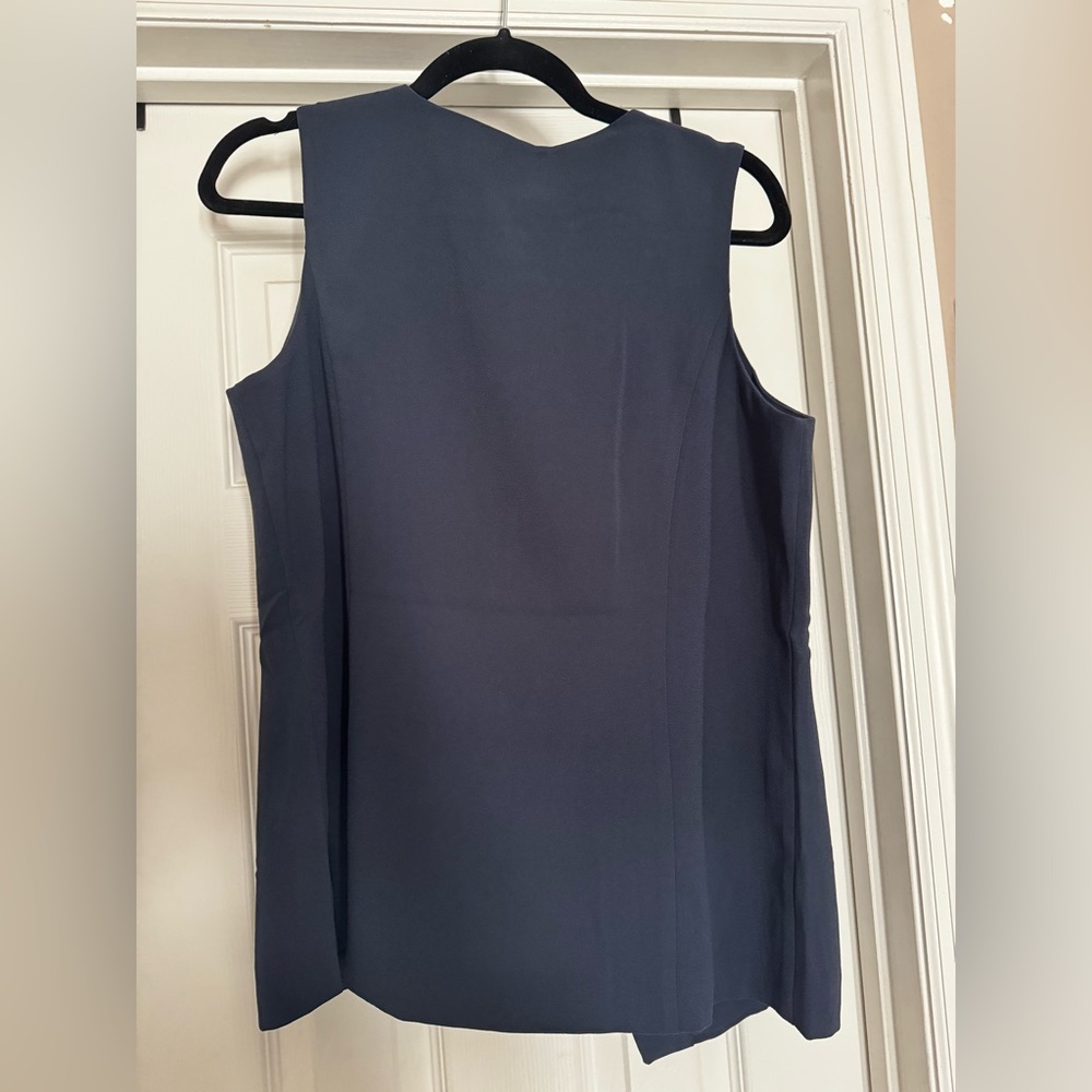 LOFT Midnight Blue Button-Front Vest - Picture 4 of 4